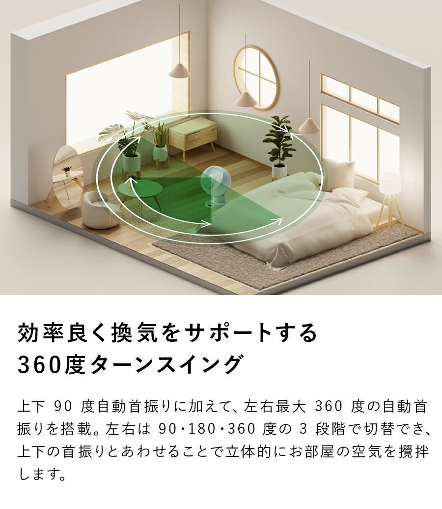 CF-T2360 節電センサー付 DCスイングサーキュレーター360 | THREEUP