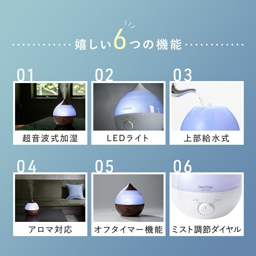 HFT-2138 上部給水式 アロマ加湿器 Dew Drop (デュードロップ) L