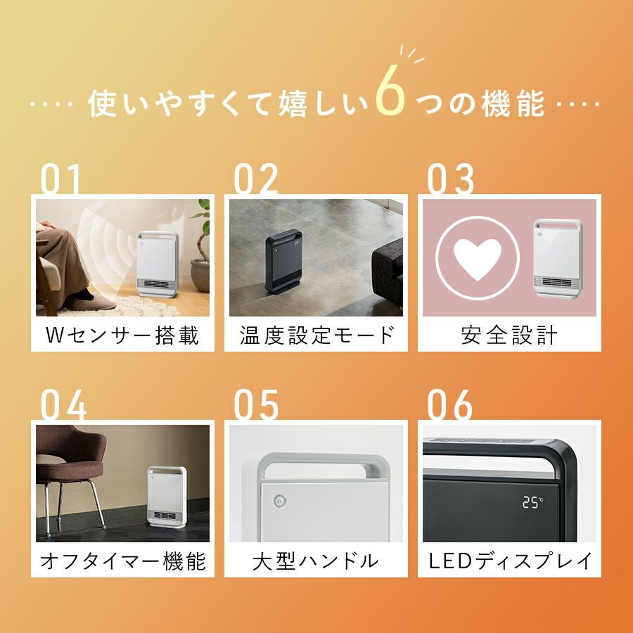 CH-T2278 人感/室温センサー付 大風量セラミックヒーター | THREEUP