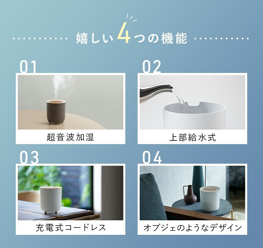 HR-T2021 コードレス加湿器 Fog Mist (フォグミスト) | THREEUP公式