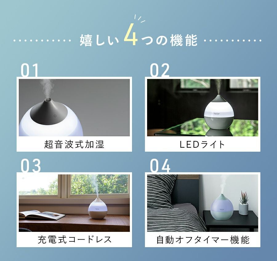 HR-T2018 コードレス加湿器 Dew Drop (デュードロップ) | THREEUP公式