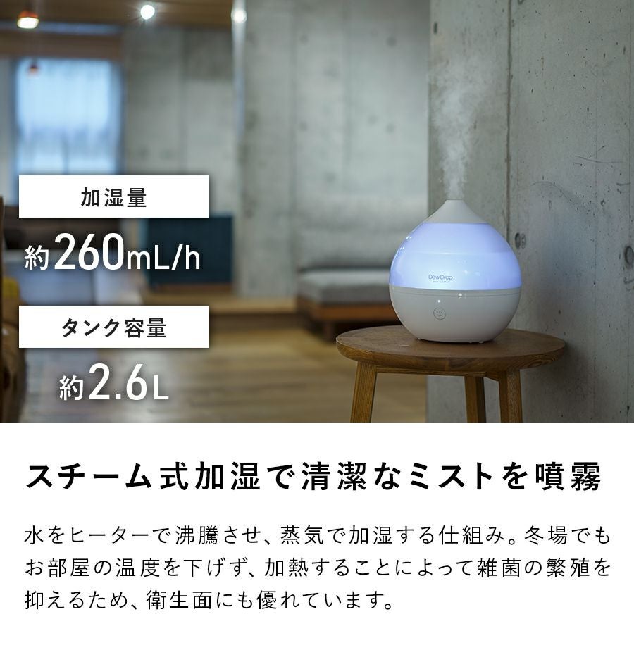 ST-T2020 スチーム加湿器 Dew Drop (デュードロップ) L | THREEUP公式