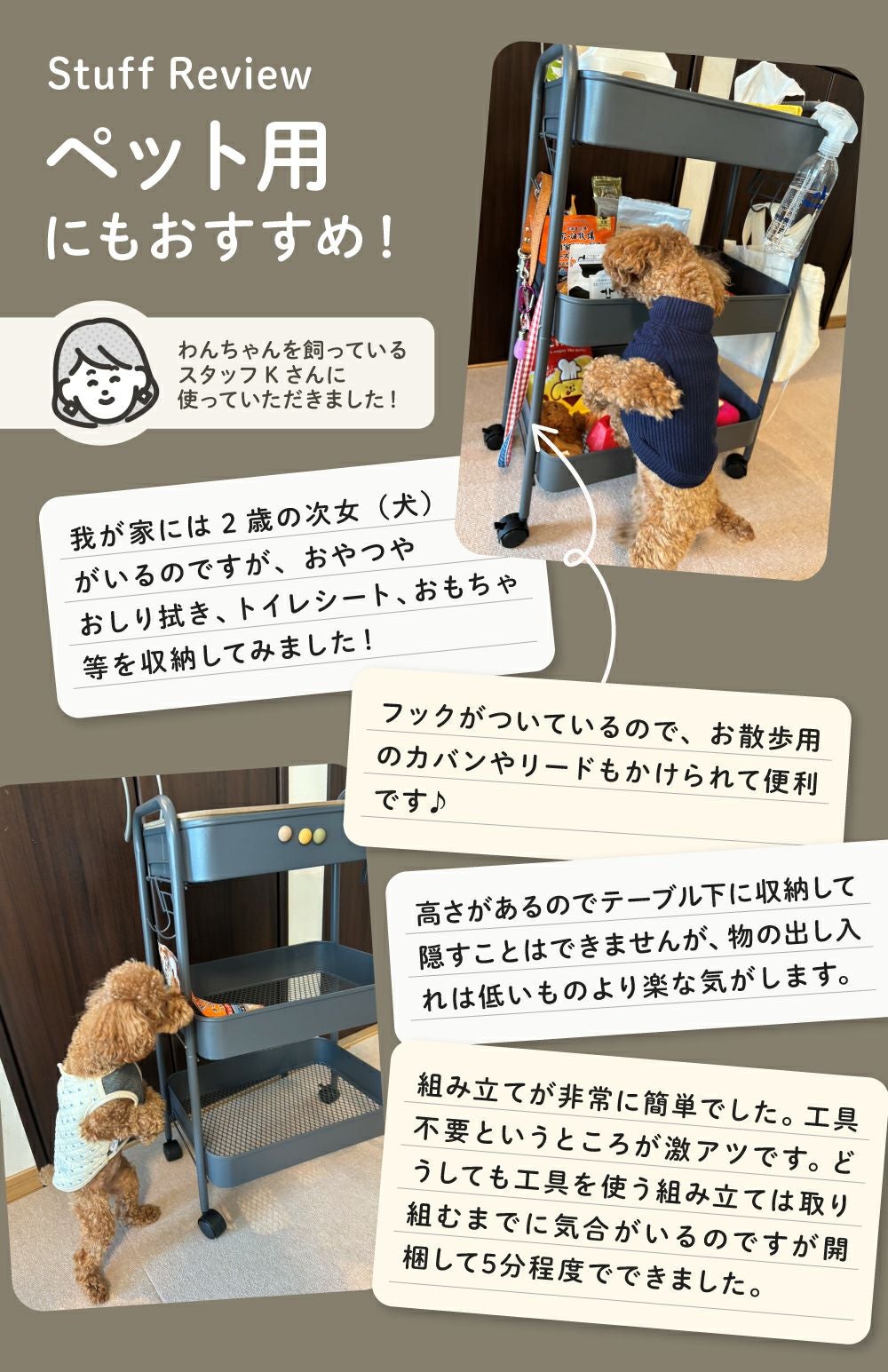 PS-T2523 工具レス キッチントローリー | THREEUP公式オンラインショップ